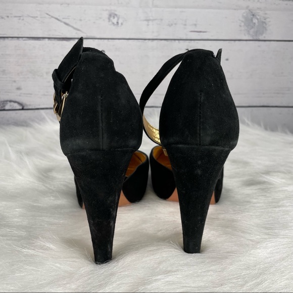 REPORT Signature Black Velvet Stilettos w/Round Toe, Platform, Strap & Buckle - Picture 8 of 15